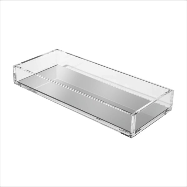 Bandeja em Acrílico Transparente com fundo Espelhado para Lavabo - Image 3