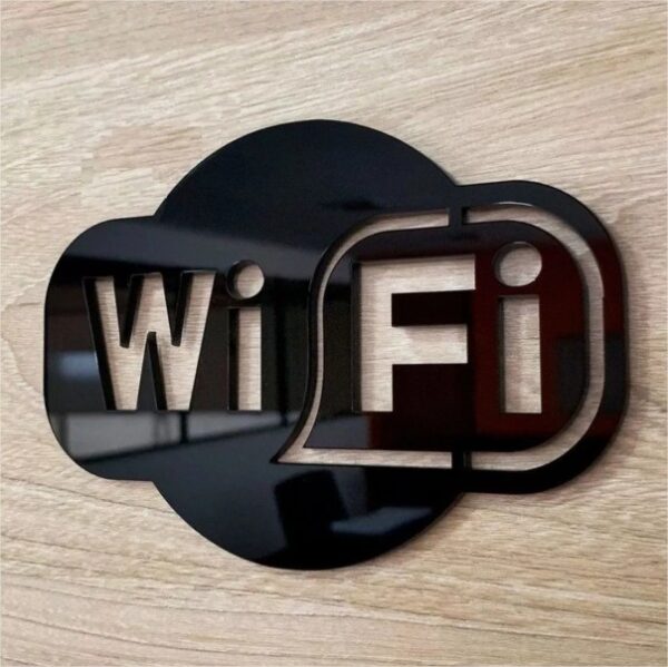 Placa de identificação de sinal WI-FI em Acrílico 2mm